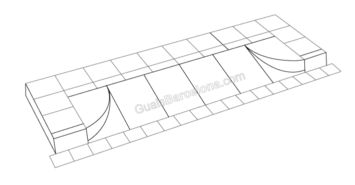 Detall constructiu d'una rampa de gual